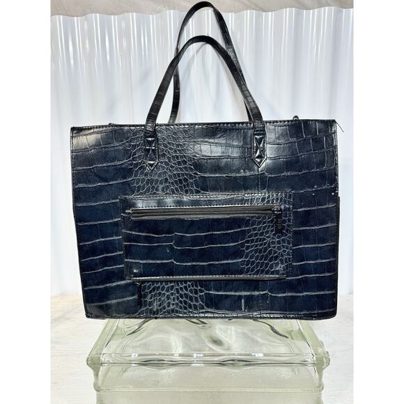Beis Large Tote Navy Blue Croc Pattern With Multiple Pockets *No Shoulder Strap - Picture 1 of 5